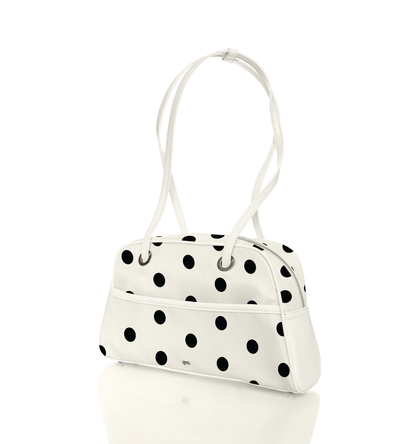 [ON HAND] Medium Nylon Bowler Bag in Polka