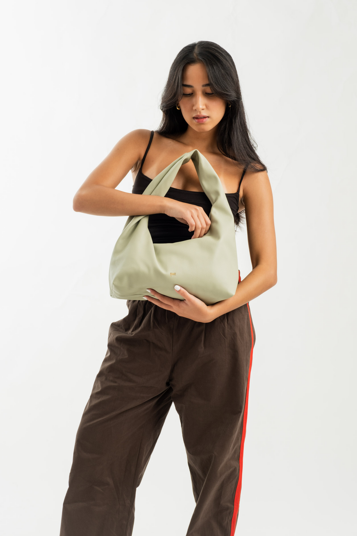 [ON HAND] Medium Hobo Bag in Sage (Light Pebbled)