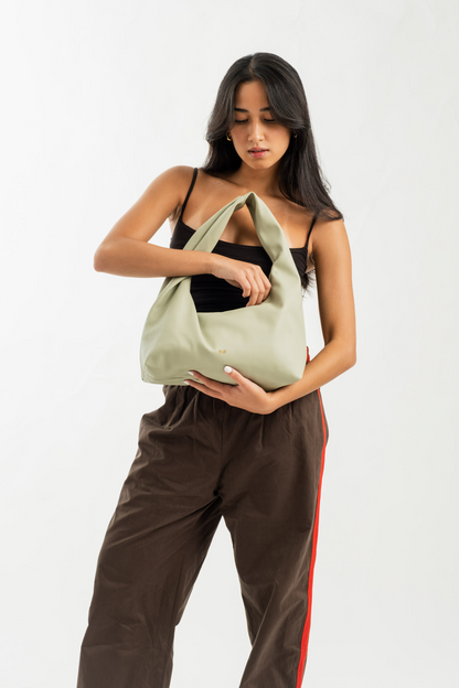 [PRE-ORDER] Medium Hobo Bag in Sage (Light Pebbled)