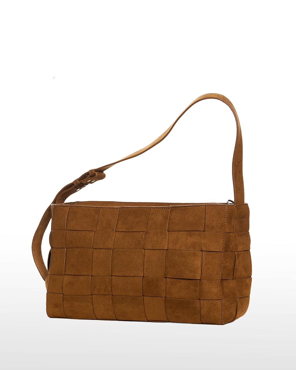 Large Woven Frame Bag in Suede Biscuit (2.0)