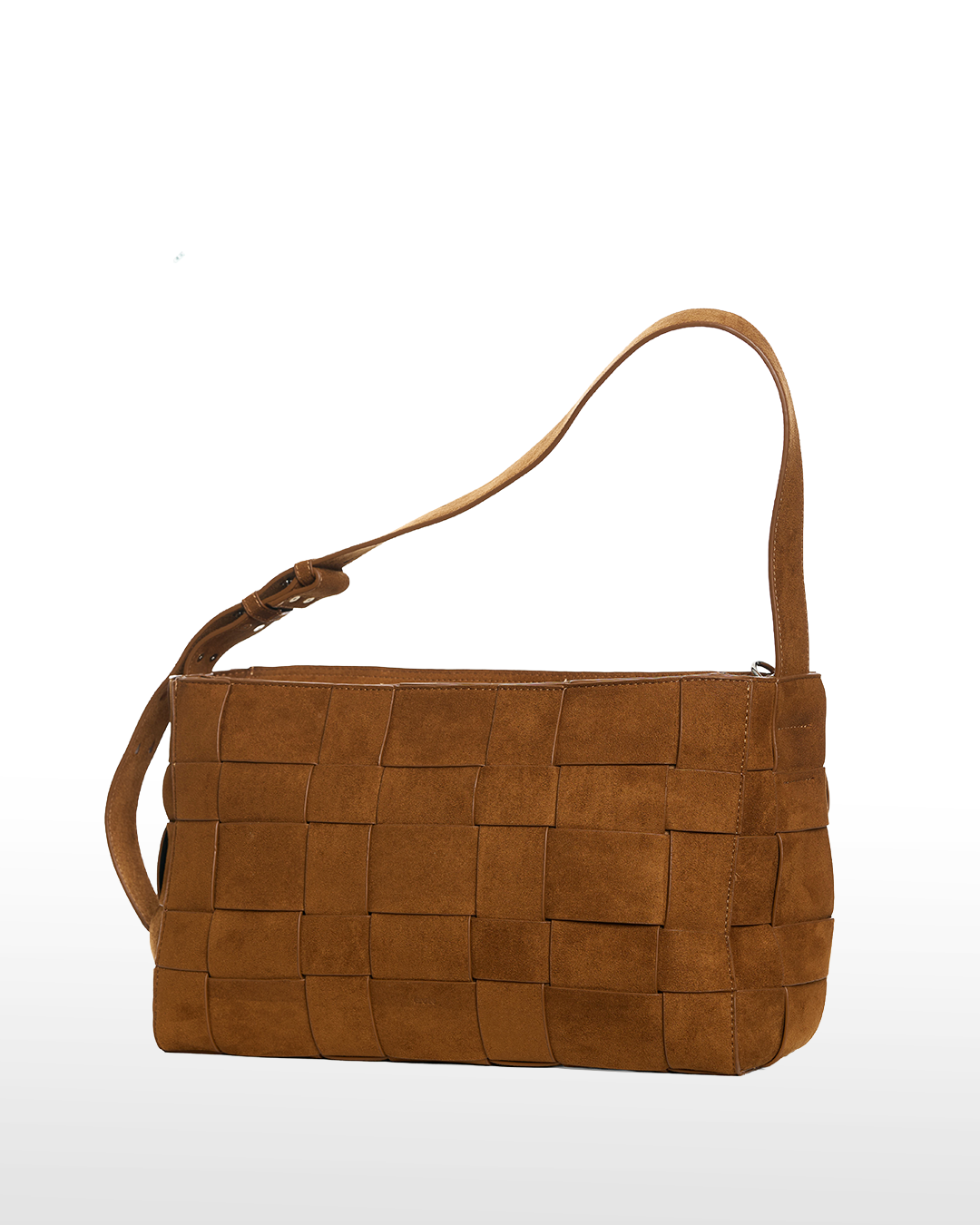 Large Woven Frame Bag in Suede Biscuit (2.0)