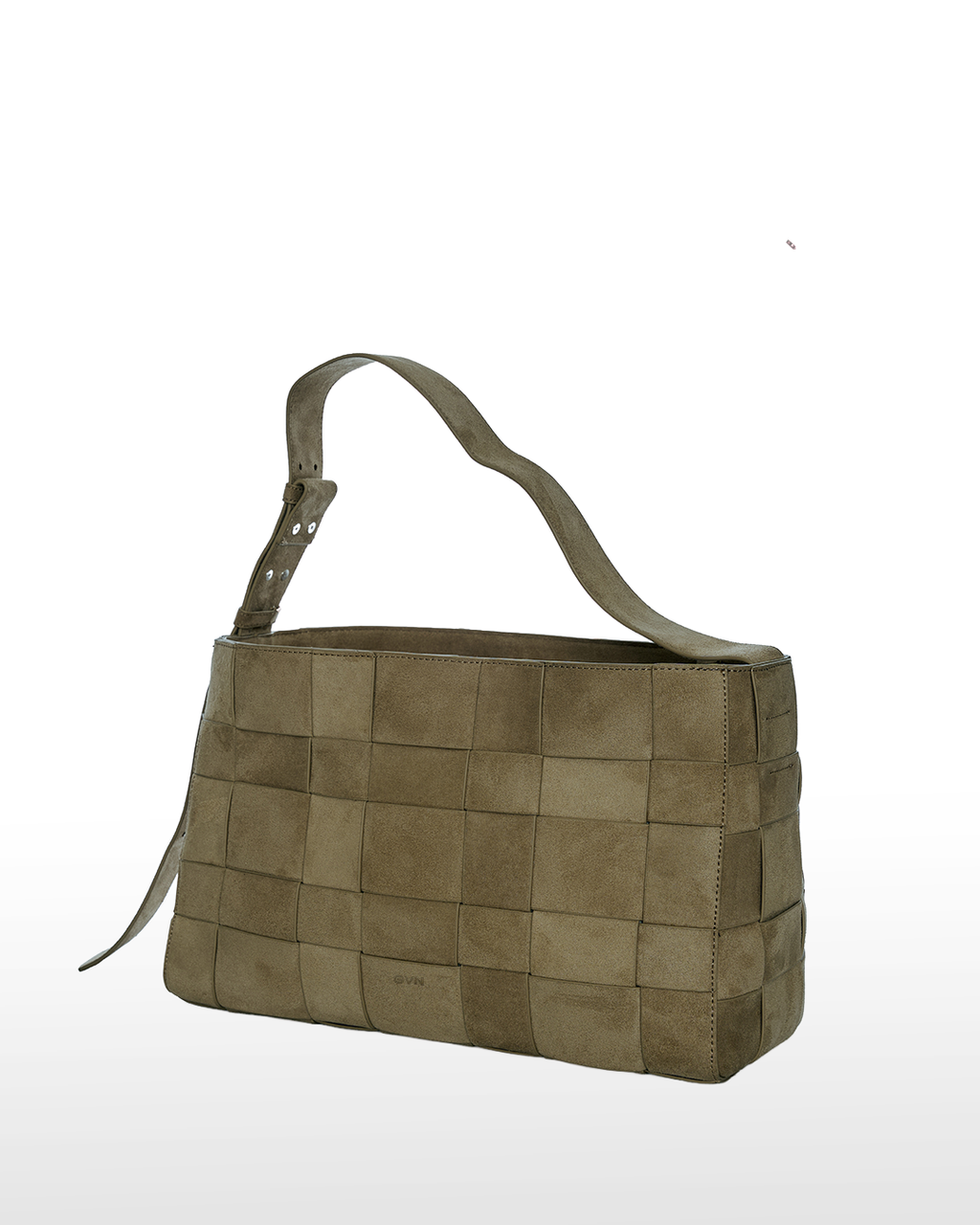 Large Woven Frame Bag in Suede Moss (2.0)