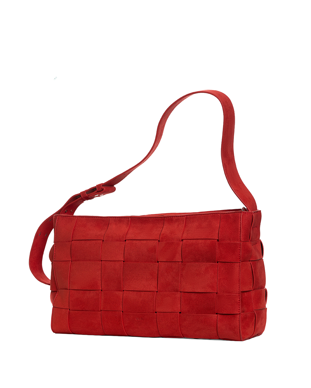 Large Woven Frame Bag in Suede Poppy (2.0)
