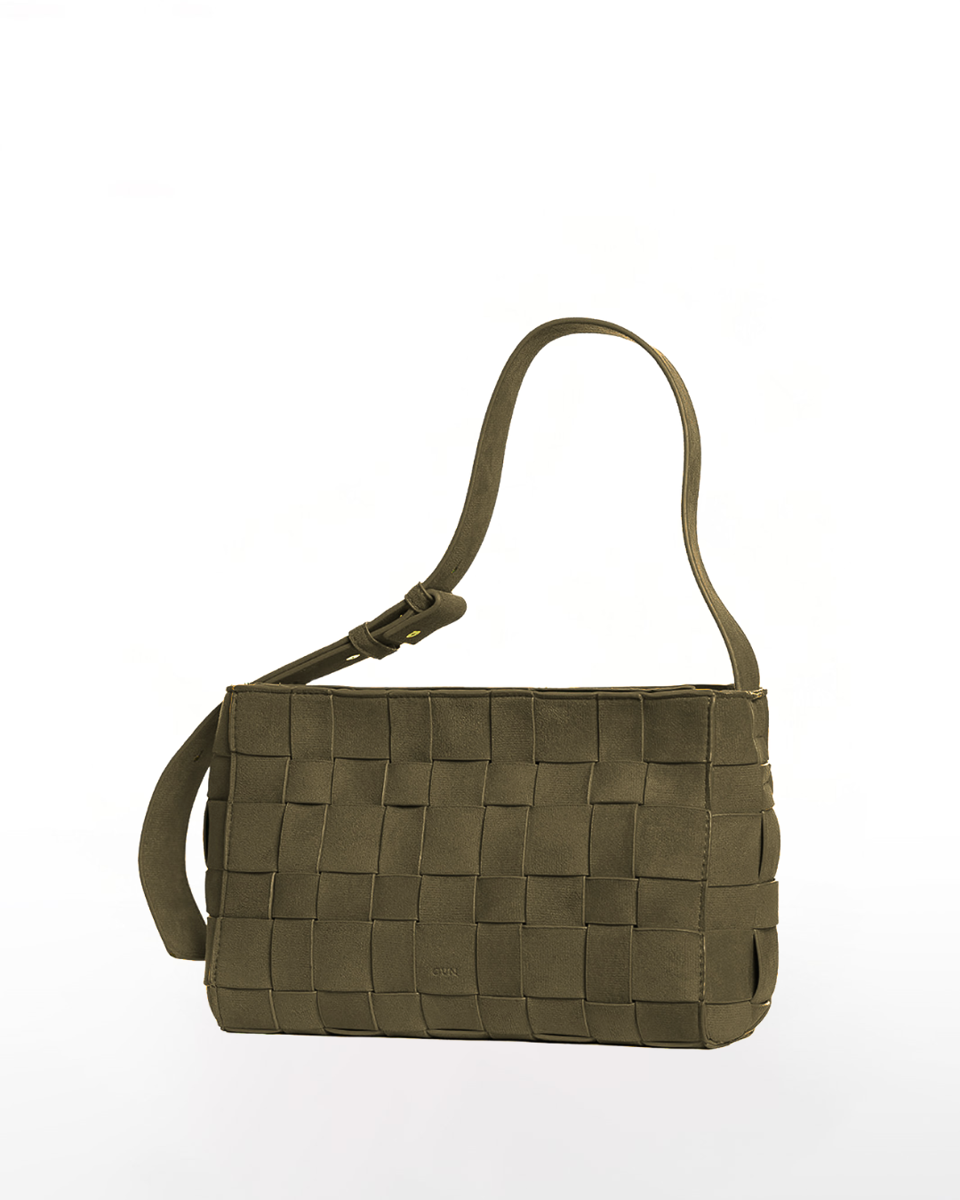 Medium Woven Frame Bag in Suede Moss (2.0)