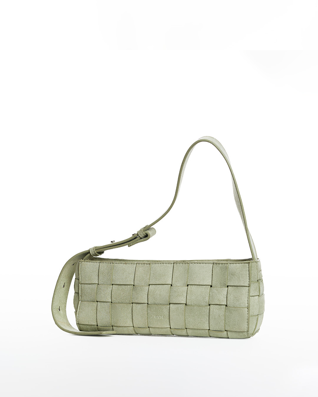 Small Woven Frame Bag in Suede Sage (2.0)