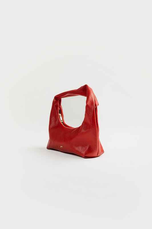 [ON HAND] Small Hobo Bag in Tomato (Heavy Pebbled)