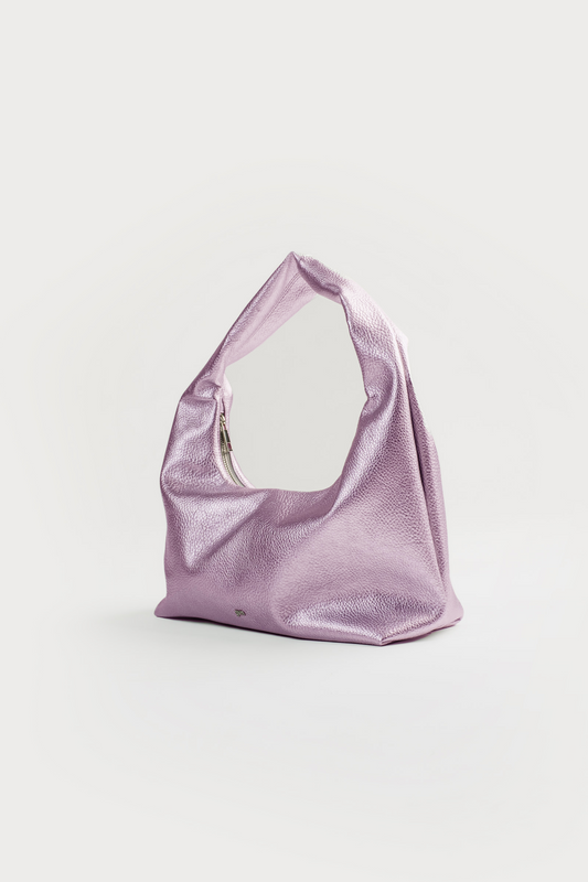 [ON HAND] Medium Hobo Bag in Metallic Pink (Heavy Pebbled)