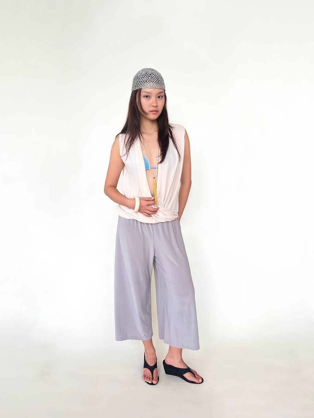 Slip Wedge in Satin Onyx