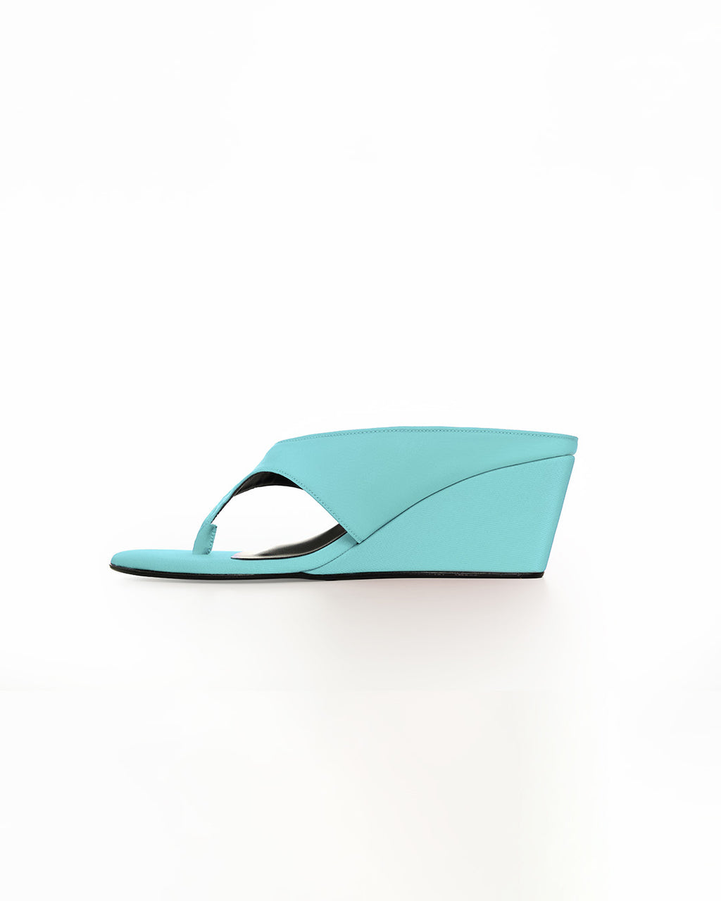 Slip Wedge in Satin Aqua