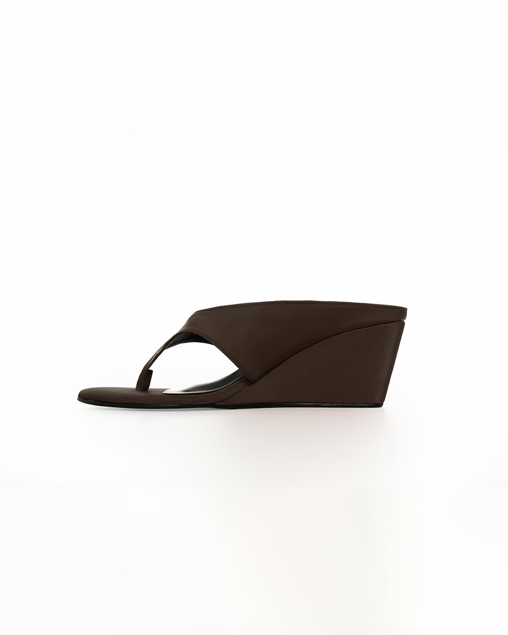 Slip Wedge in Satin Cocoa