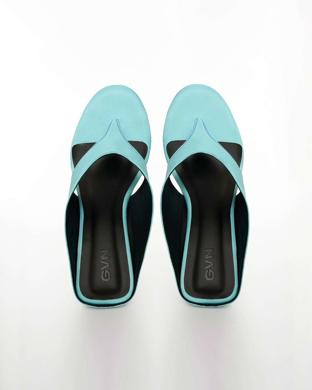 Slip Wedge in Satin Aqua