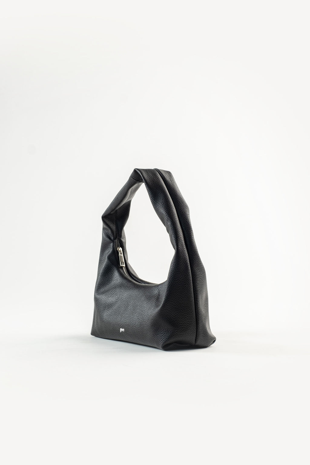 Small Hobo Bag in Charcoal (Heavy Pebbled)