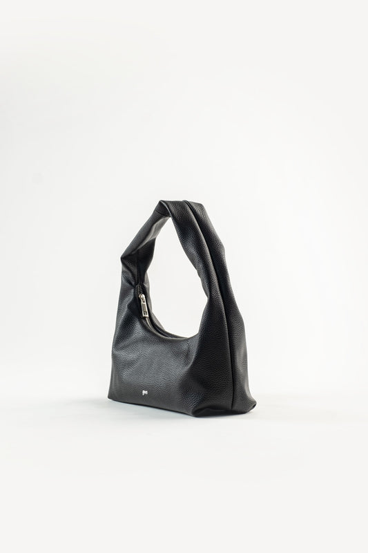 [ON HAND] Small Hobo Bag in Charcoal (Heavy Pebbled)