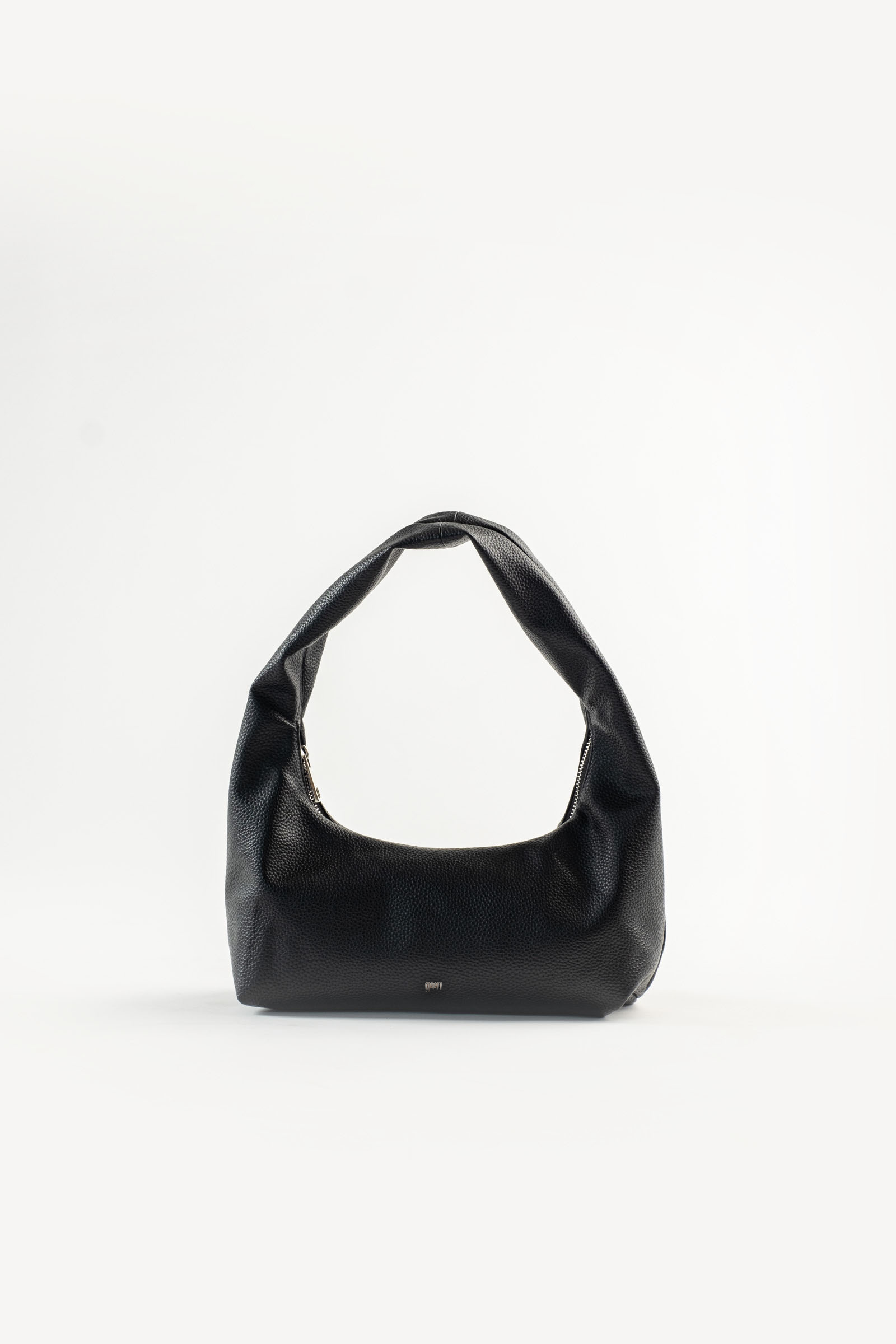 Small Hobo Bag in Charcoal (Heavy Pebbled)