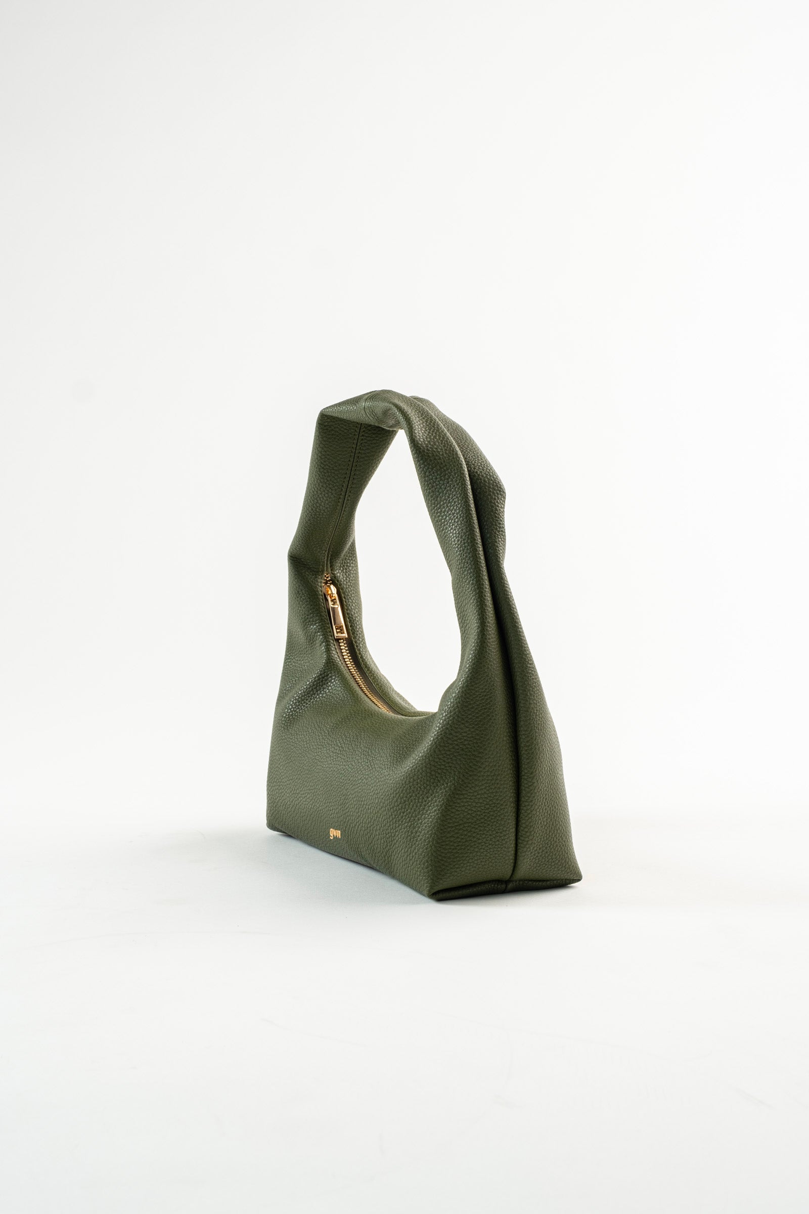 Small Hobo Bag in Moss (Heavy Pebbled)