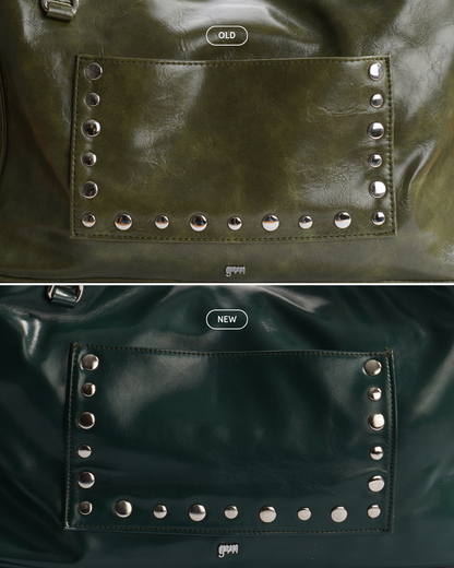 [ON HAND] Medium Studded Hobo Bag in Washed Oil Pine