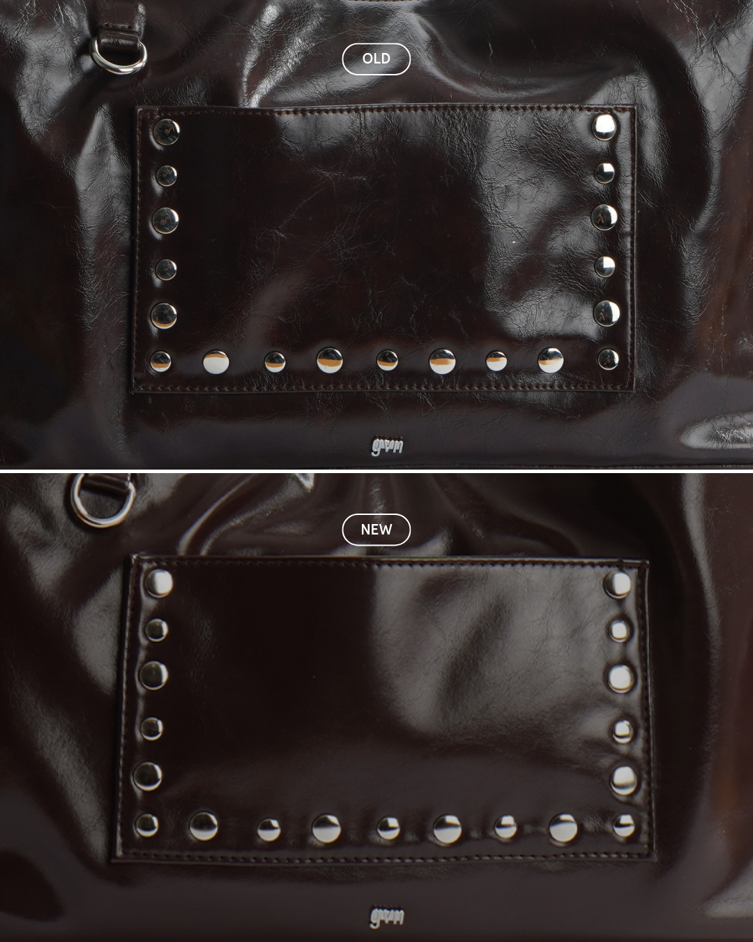 [ON HAND] Medium Studded Hobo Bag in Washed Oil Chestnut