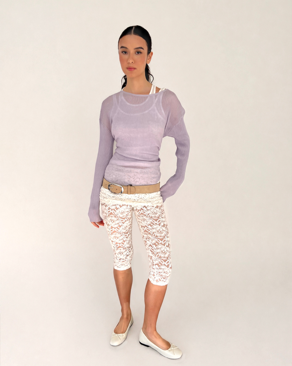 Ballet Flats in Eggshell