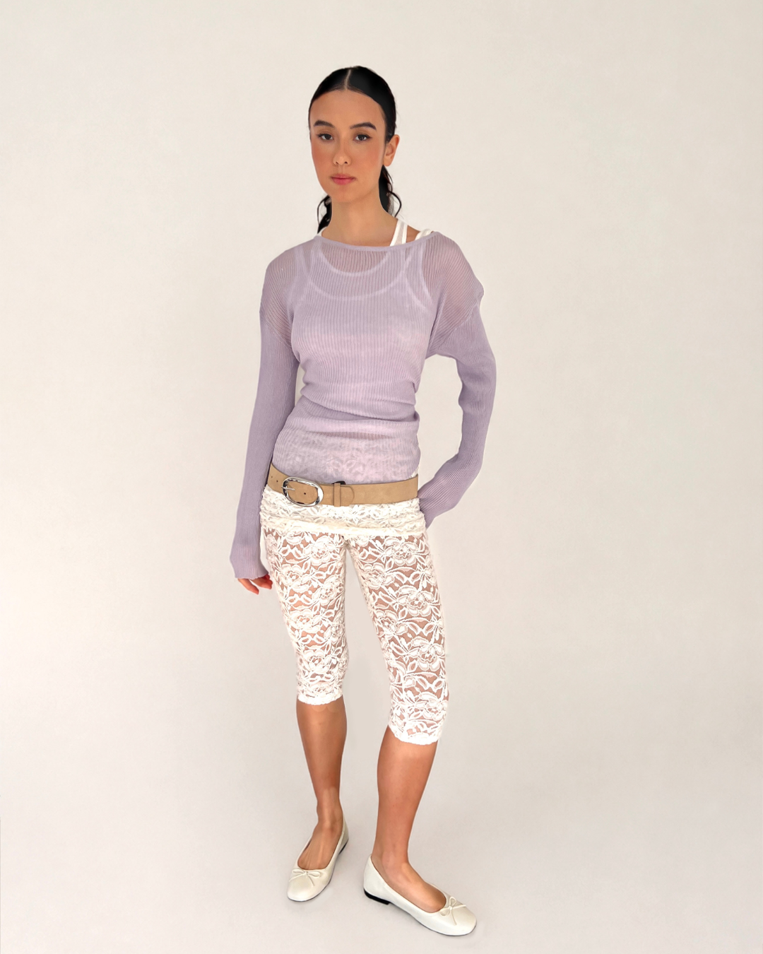 Ballet Flats in Eggshell