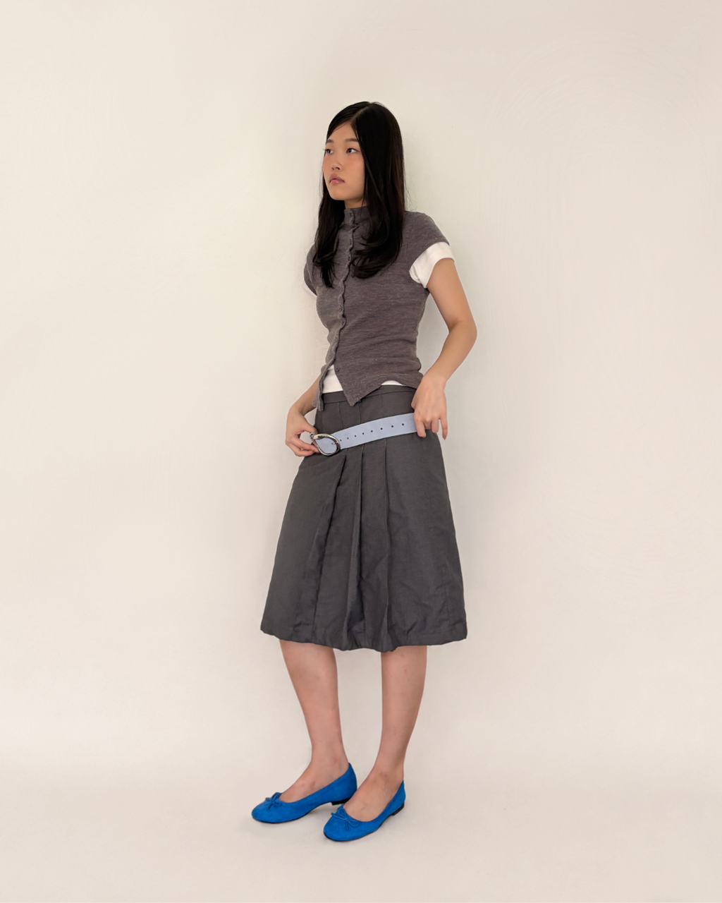 Ballet Flats in Suede Cobalt