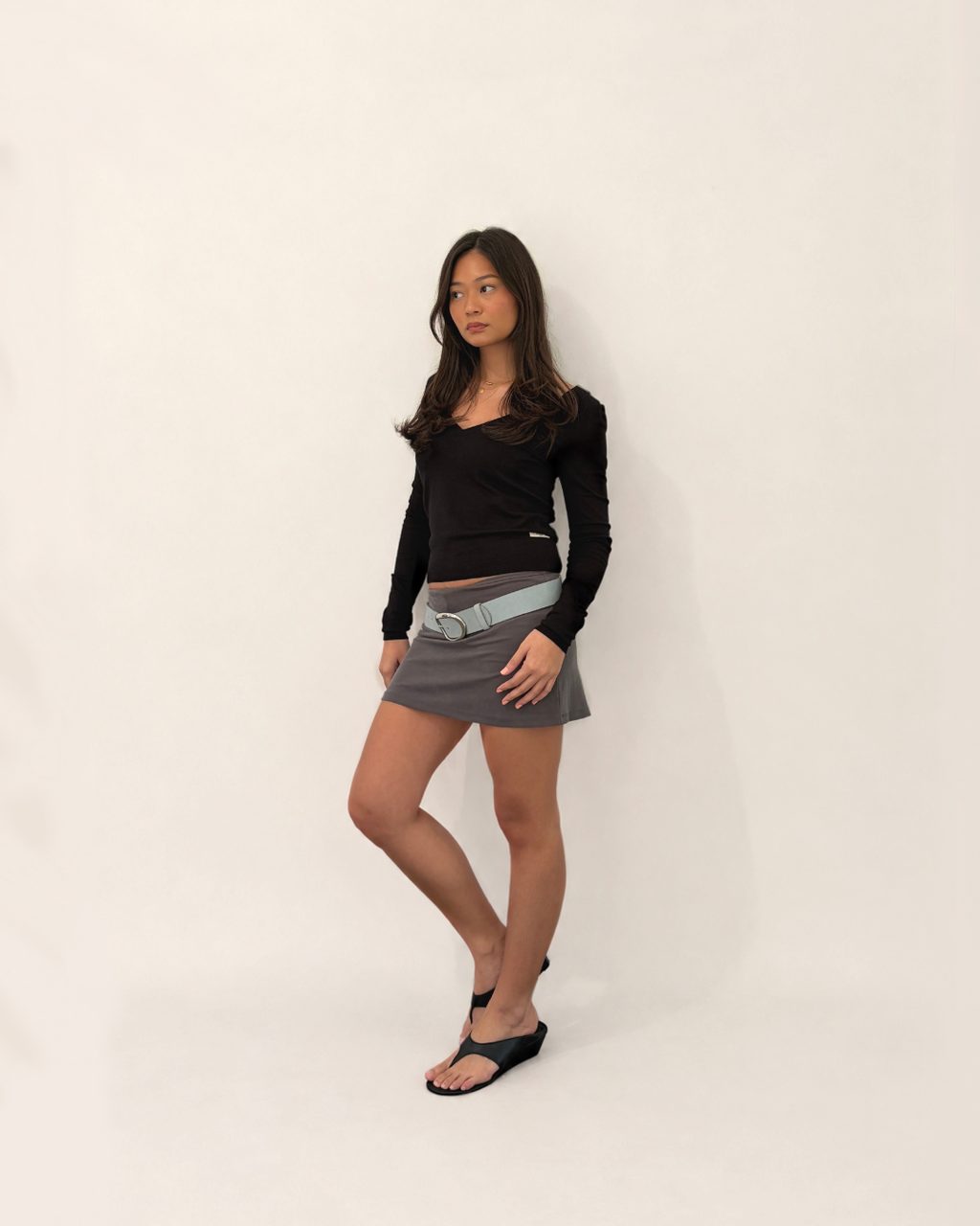 Slip Wedge in Leather Onyx (2.5")