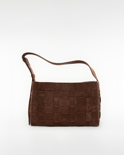 [ON HAND] Woven Frame Bag in Suede Cocoa