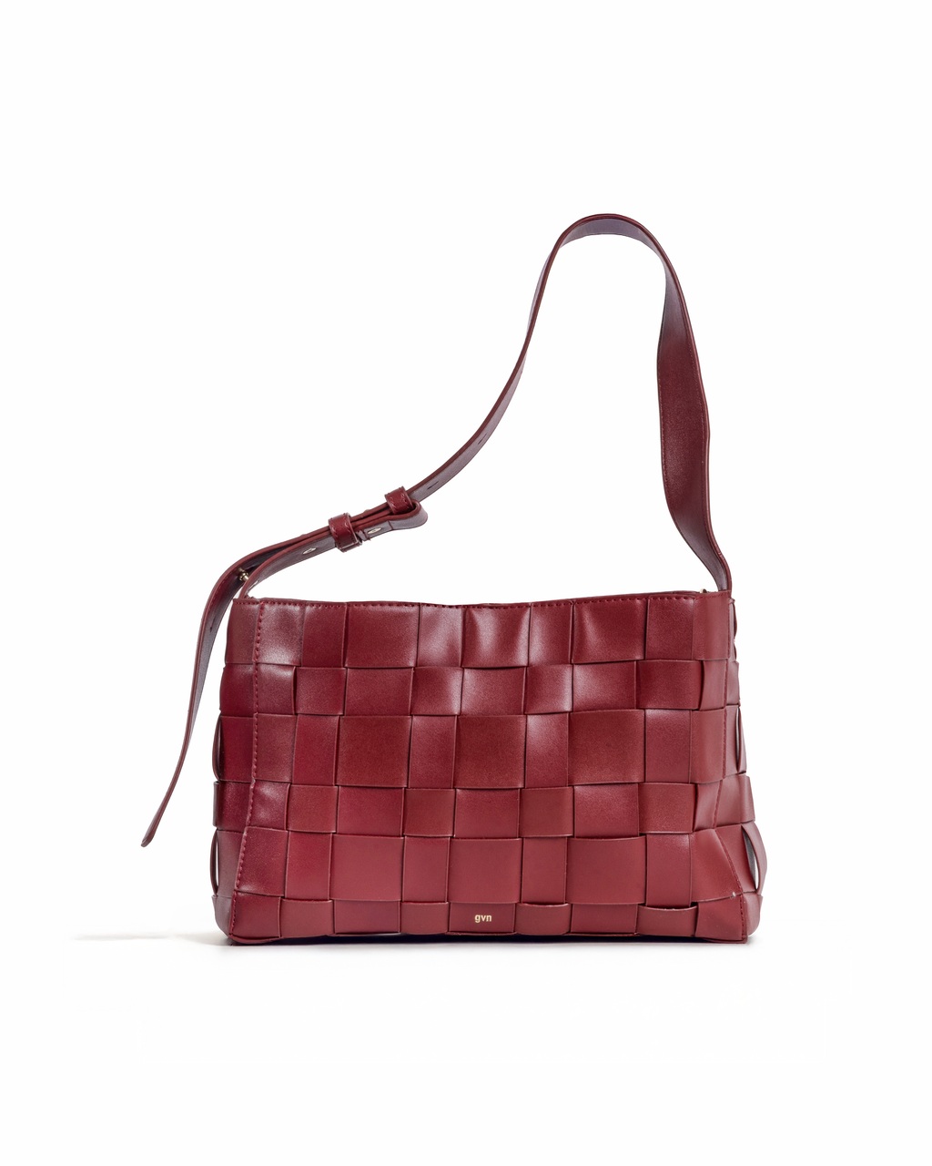 Medium Woven Frame Bag in Burgundy