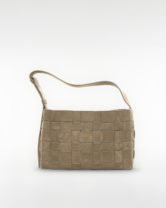 [ON HAND] Woven Frame Bag in Suede Sand
