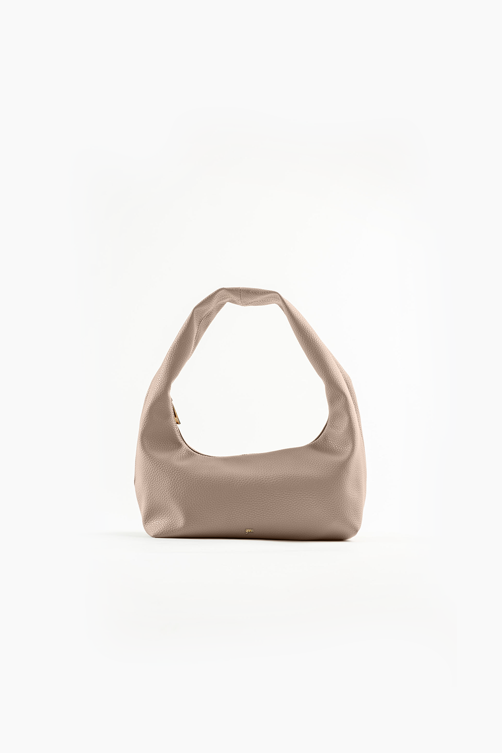 Small Hobo Bag in Taupe (Heavy Pebbled)