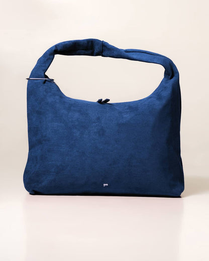 [ON HAND] Large Hobo Bag in Suede Navy