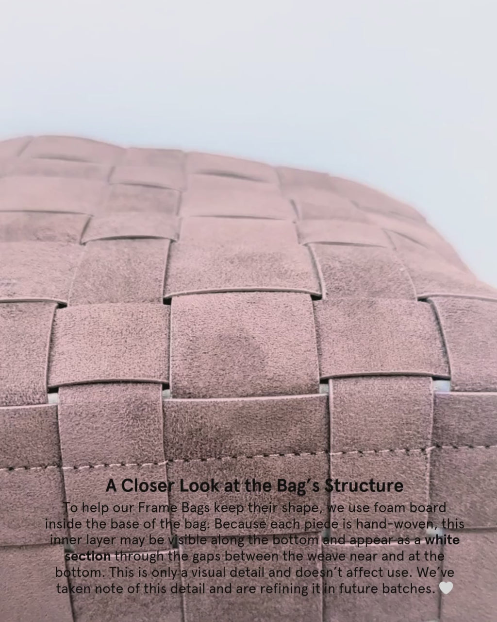 Woven Frame Bag in Suede Cocoa