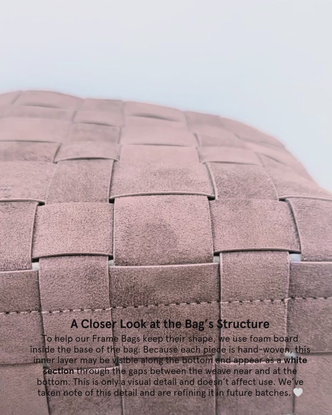 Woven Frame Bag in Suede Cocoa