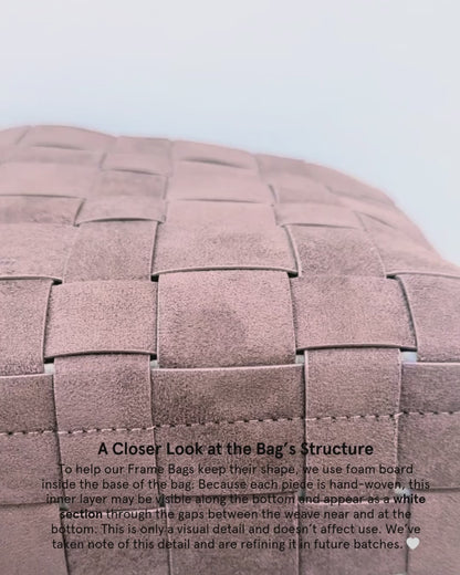 [ON HAND] Woven Frame Bag in Suede Sand